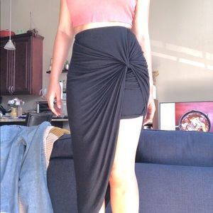 Sexy black Draped Skirt